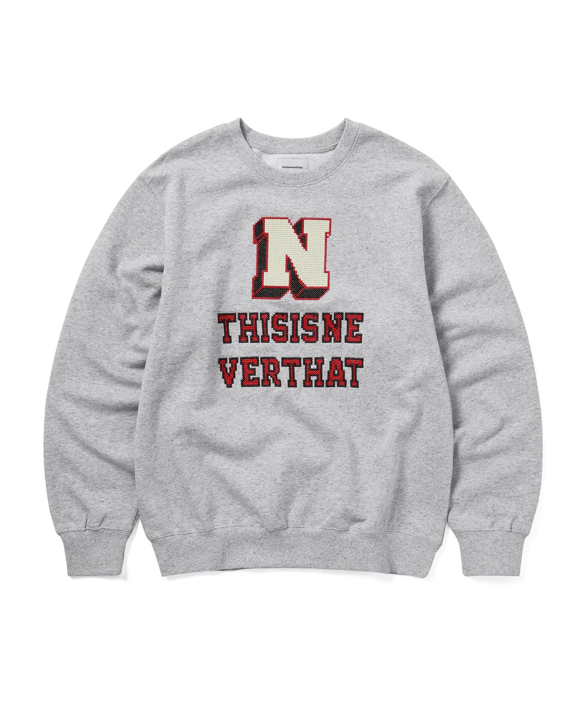 디스이즈네버댓(THISISNEVERTHAT) Cross Stitched Crewneck Heather Grey