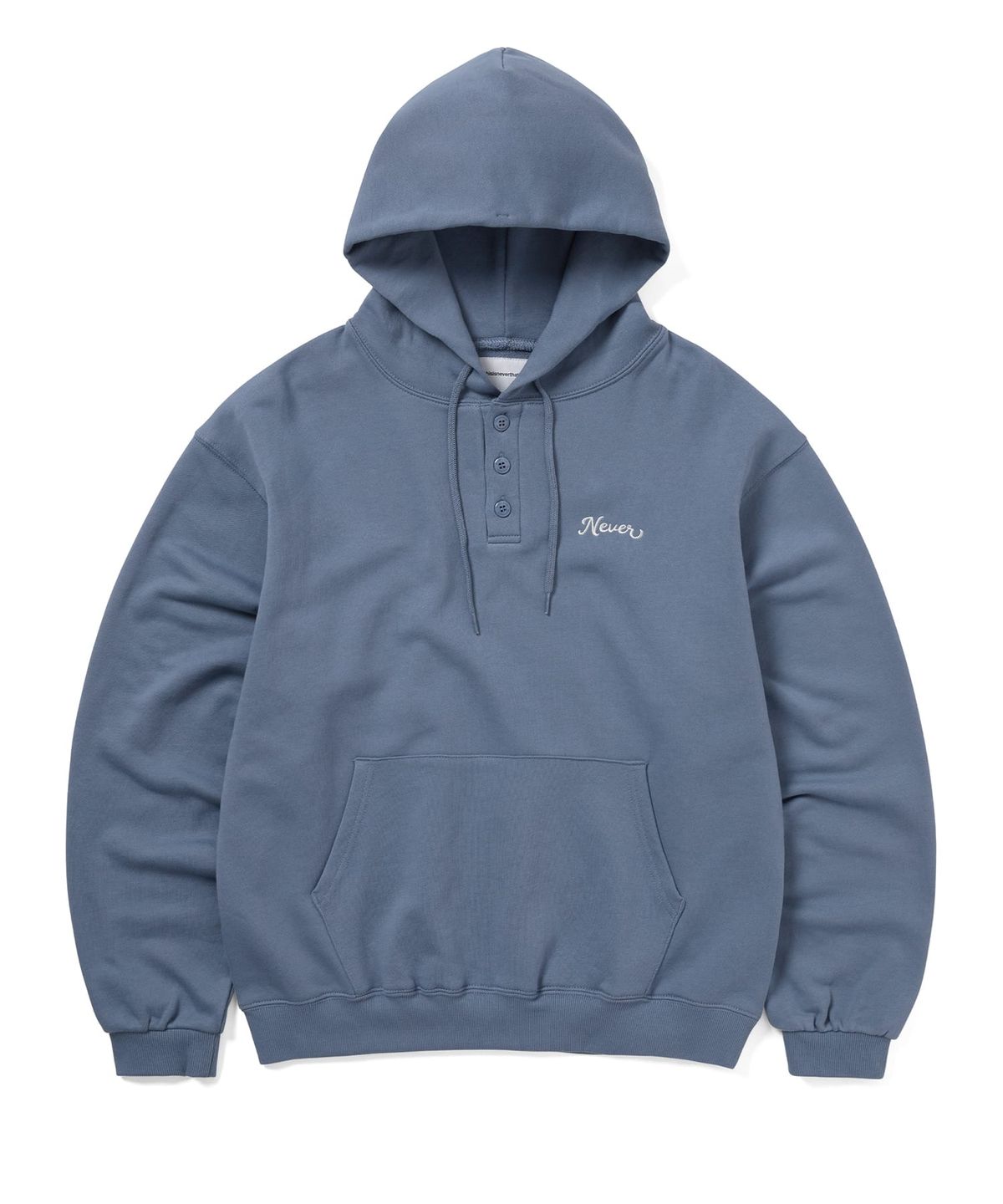 디스이즈네버댓(THISISNEVERTHAT) Quarter Button Hoodie Steel Blue