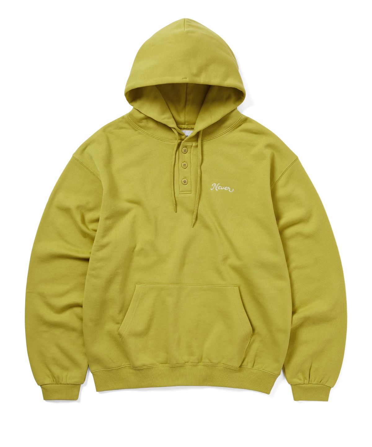 디스이즈네버댓(THISISNEVERTHAT) Quarter Button Hoodie Lime Green