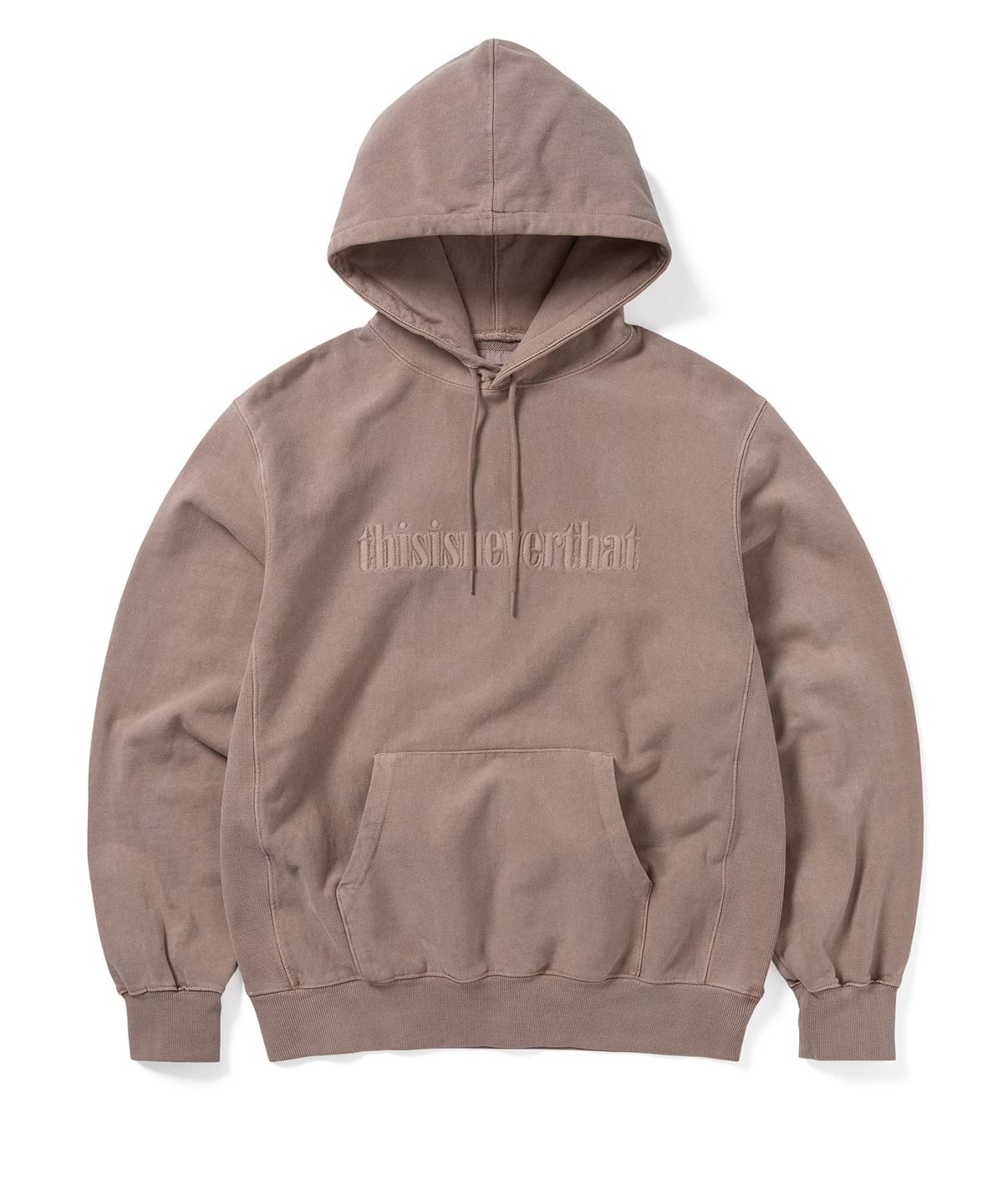 디스이즈네버댓(THISISNEVERTHAT) Overdyed Embroidery Hoodie Dusty Pink
