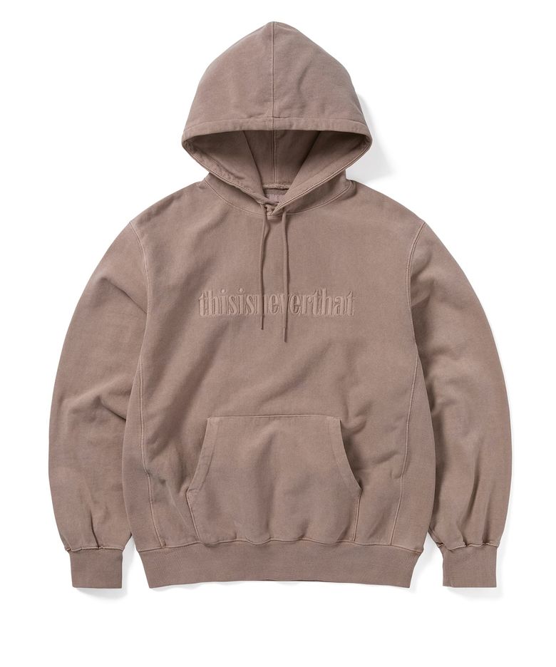 Overdyed Embroidery Hoodie Dusty Pink