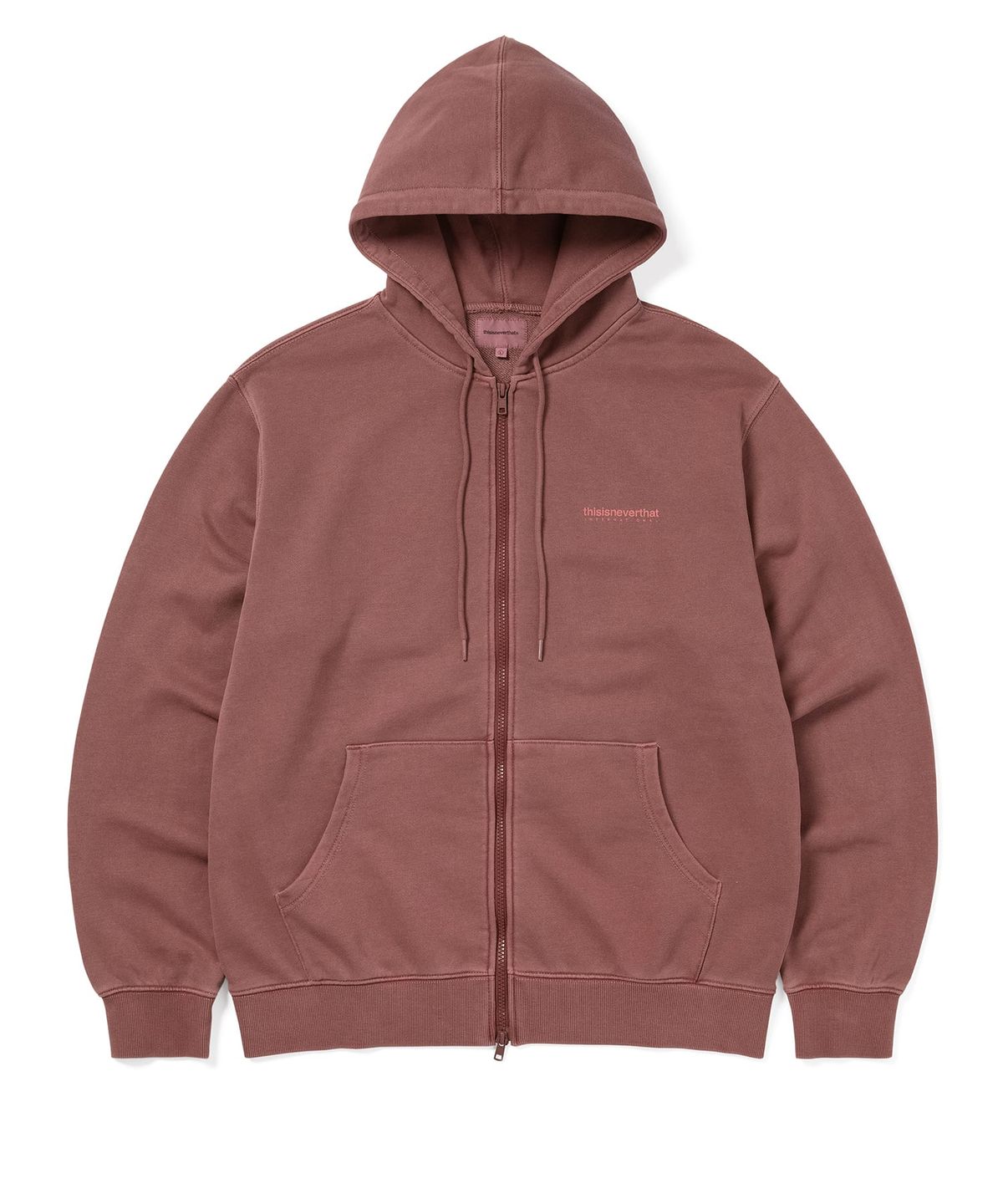 디스이즈네버댓(THISISNEVERTHAT) INTL. Logo Zip Up Hoodie Dried Rose