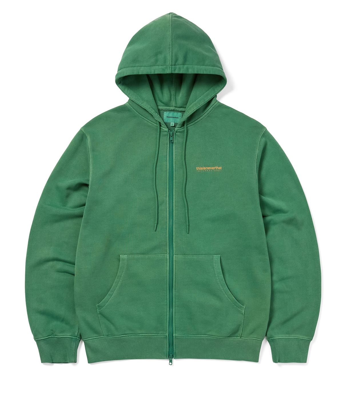 디스이즈네버댓(THISISNEVERTHAT) INTL. Logo Zip Up Hoodie Deep Green