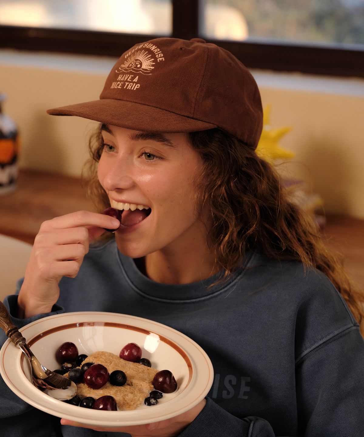 헬로 선라이즈(HELLO SUNRISE) HS VTG Arch Logo Relaxed Fit Cap_Brown