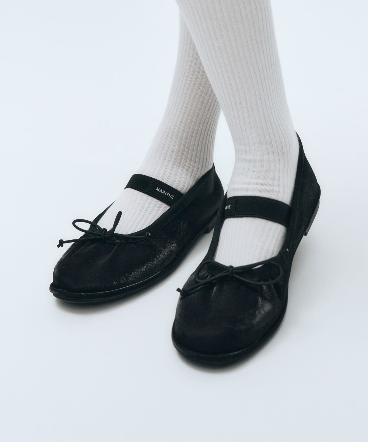 마리떼 프랑소와 저버(MARITHÉ + FRANҪOIS GIRBAUD) W BANDING RIBBON FLAT SHOES black