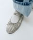 W BANDING RIBBON FLAT SHOES silver