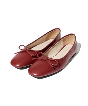 W RIBBON FLAT SHOES red