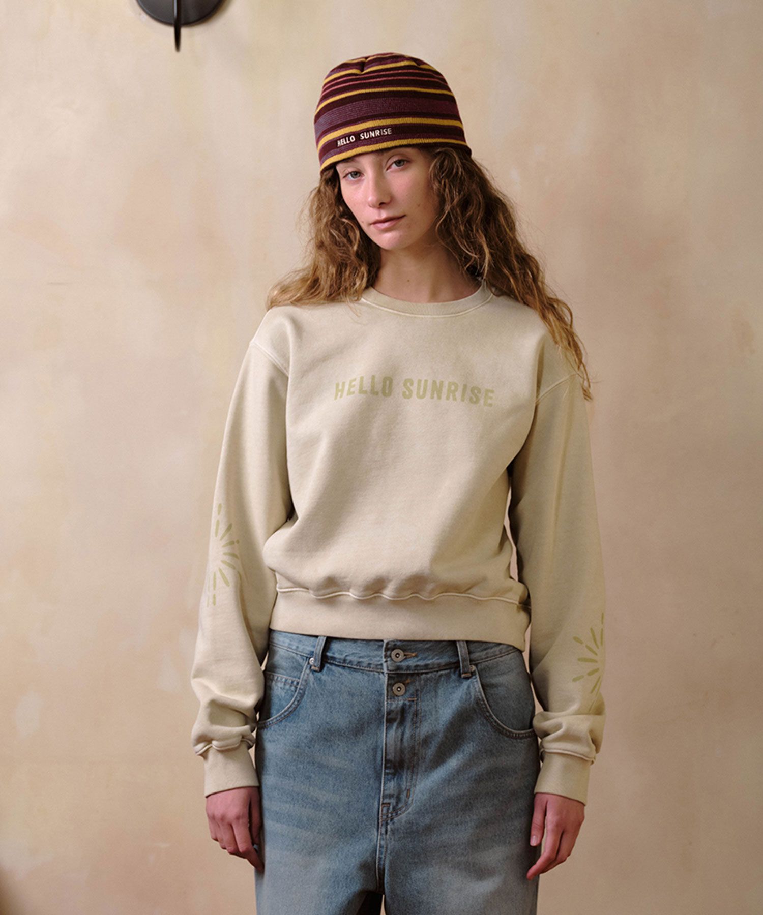 【HELLO SUNRISE】 Ethnic Symbol Sweatshirt / 追跡付 MUSINSA公式 | HELLO SUNRISE Ethnic Symbol Sweatshirt(W)_Sand