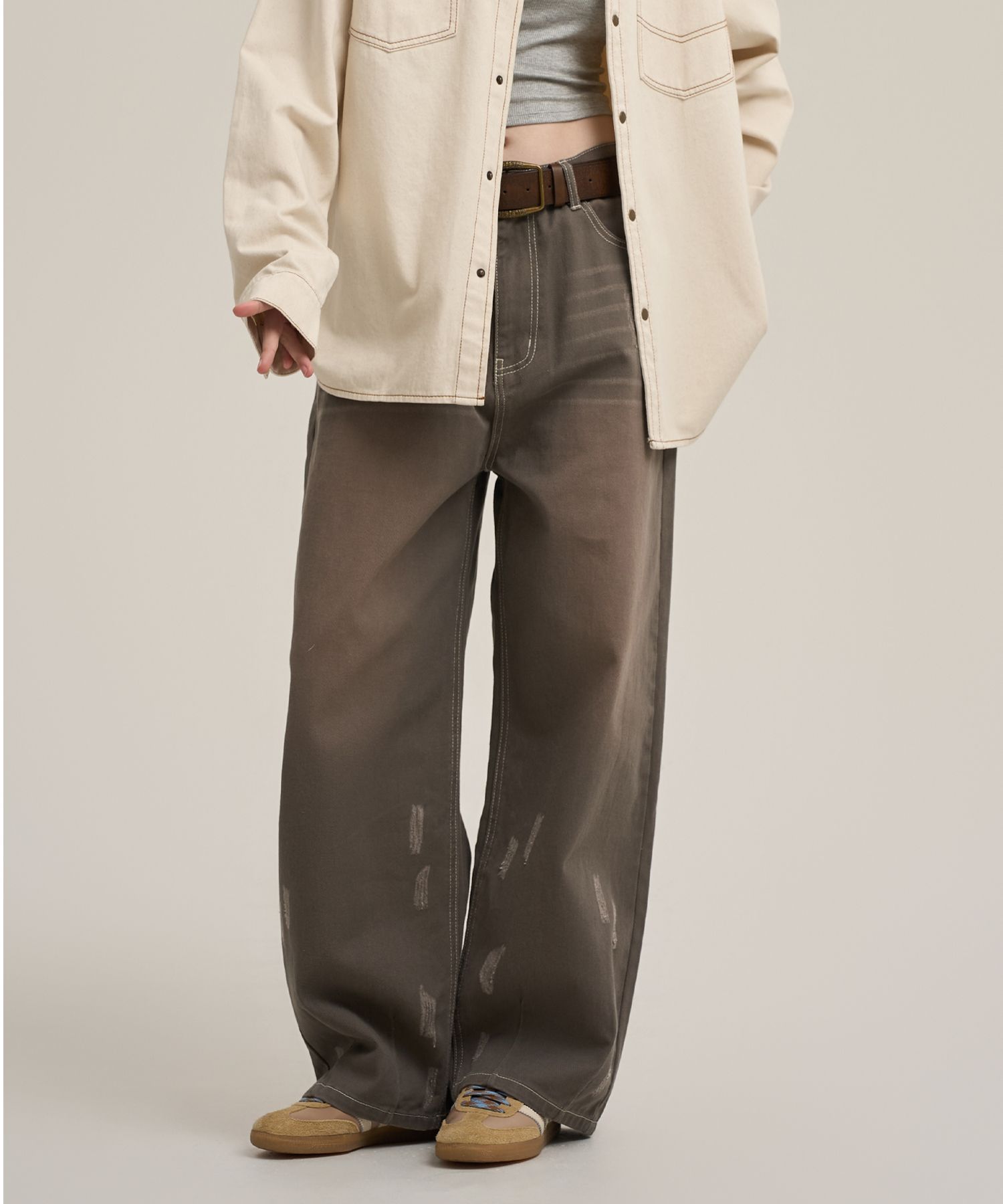 ◆SUPERSUB◆ Balloon fit damaged washed denim pants black WE MUSINSA | SUPERSUB Balloon fit damaged washed denim pants