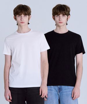 [2PACK] 면30수 레귤러핏 라운드 무지 반팔티셔츠 2팩(3컬러) LATS0126