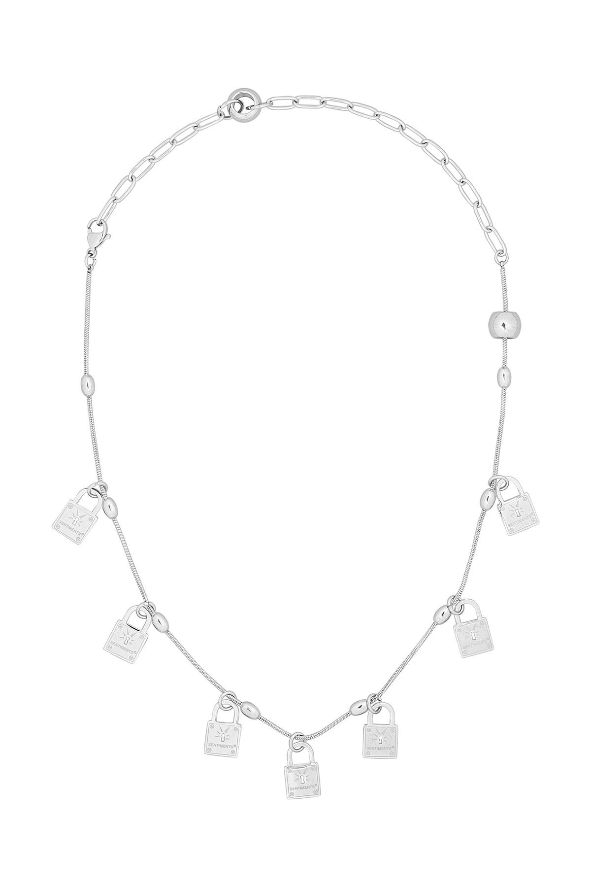 센티멍(SENTIMENTS) NO.574 [SILVER] LOCK LAYERED NECKLACE