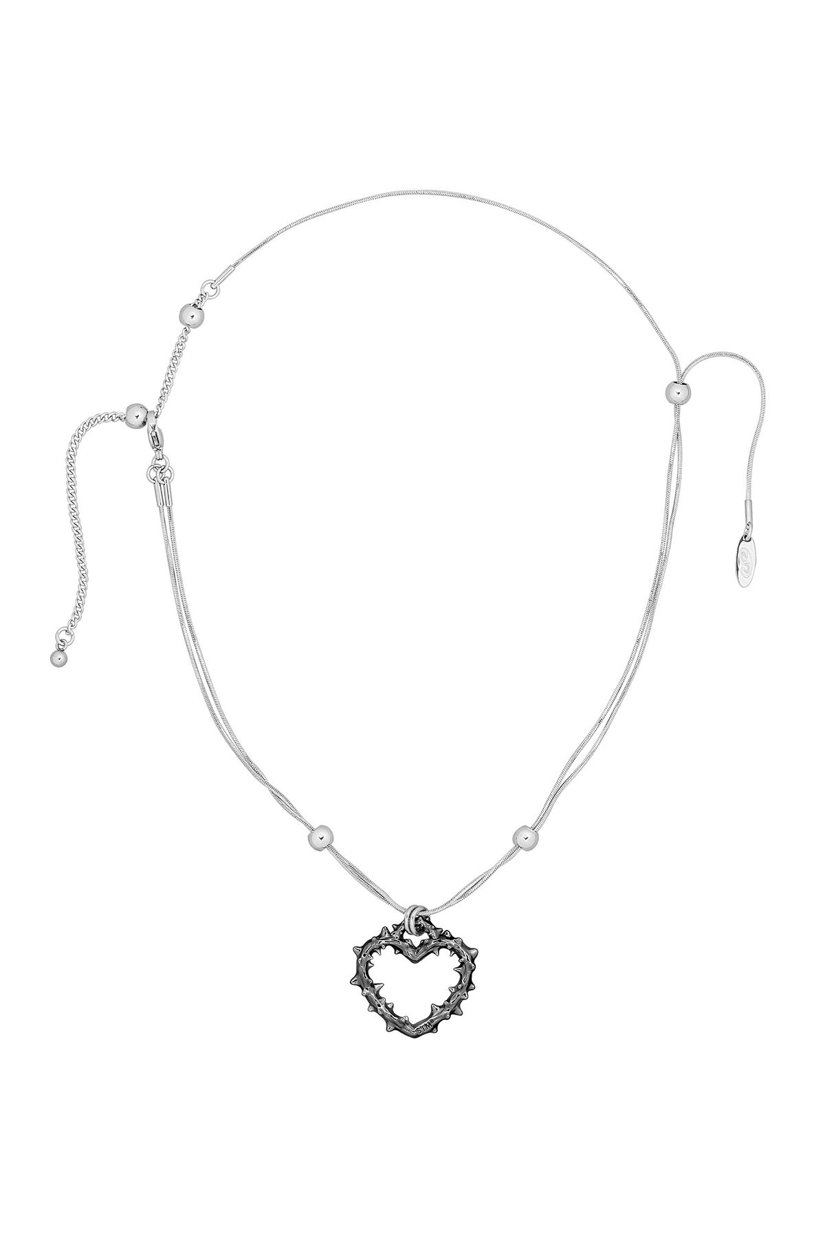 센티멍(SENTIMENTS) NO.610 [BLACK] SPIKY HEART NECKLACE