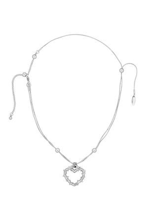 NO.610 [SILVER] SPIKY HEART NECKLACE