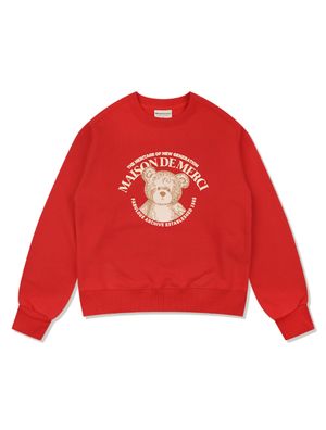 우먼즈 레귤러핏 베어프렌즈 크롭 맨투맨 레드(FCF1TS202W)