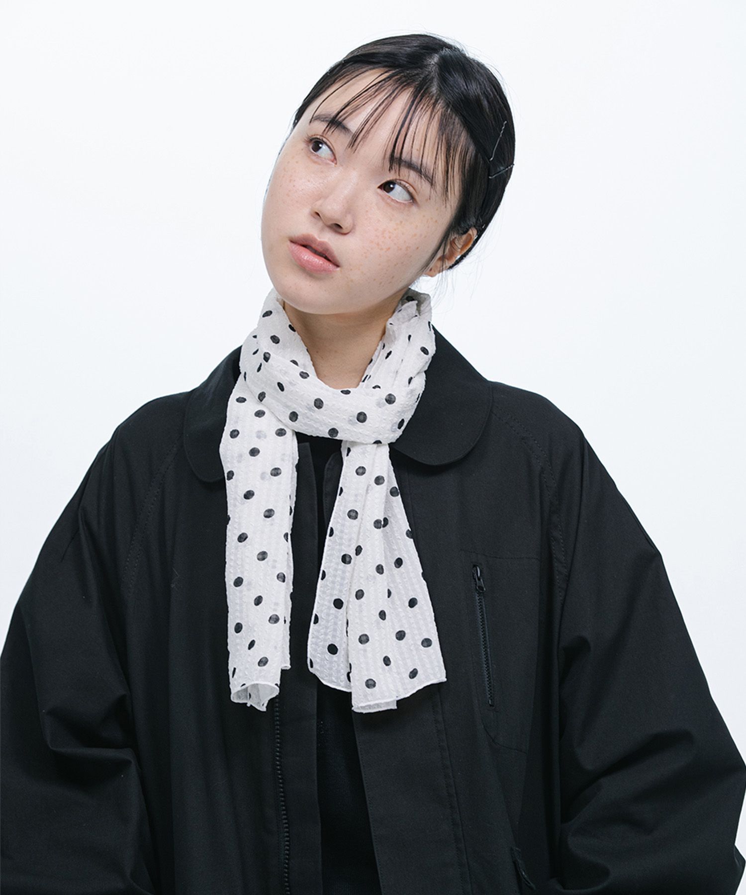 [oheshio] DOT SHEER PATTERN SCARF /追跡付 MUSINSA | OHESHIO DOT SHEER PATTERN SCARF, NAVY