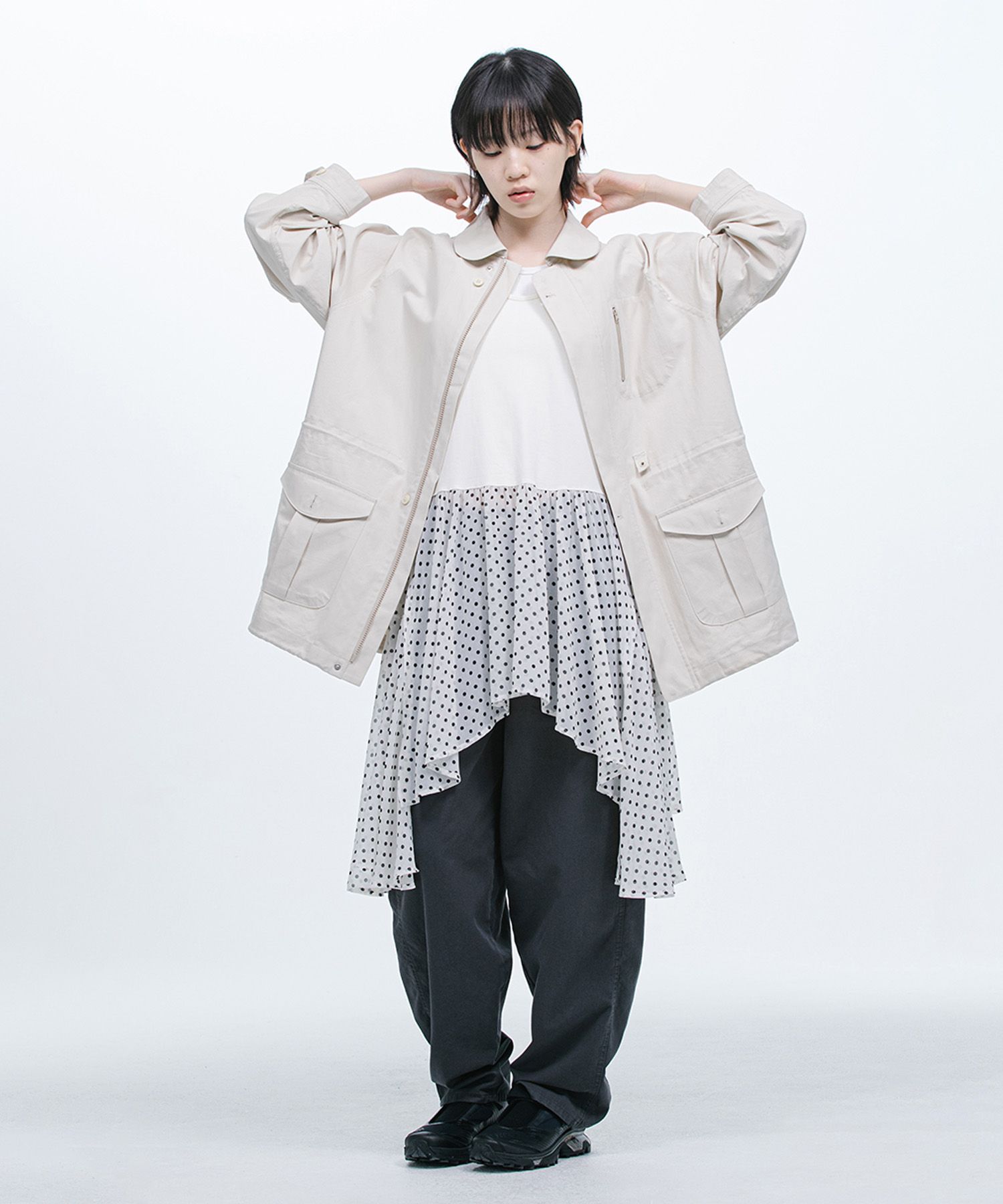 【OHESHIO】25ss LAYERED HALTER DRESS MUSINSA | OHESHIO LAYERED HALTER DRESS, DOT IVORY