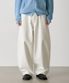 wide curved denim pants (white)