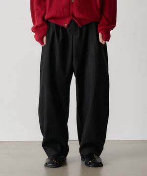 wide tapered pants (stripe black)