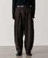 wide tapered pants (dark brown)