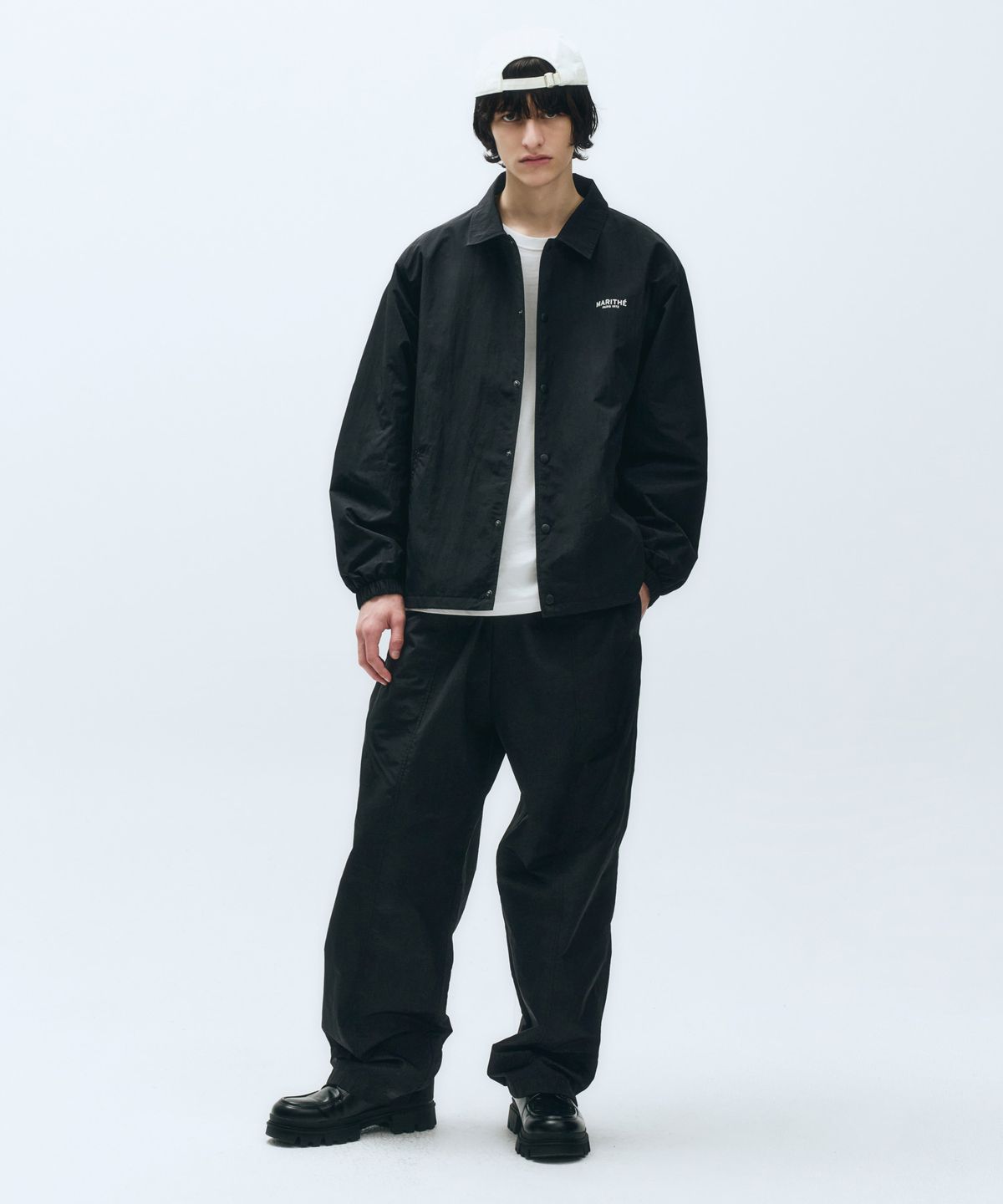 마리떼 프랑소와 저버(MARITHÉ + FRANҪOIS GIRBAUD) BARREL FIT NYLON BANDING PANTS black