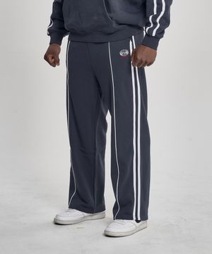 스트레이트 와이드 파이핑 팬츠- Ink Navy