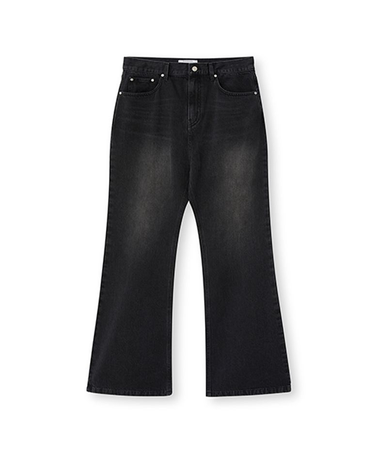 VINTAGE FLARED DENIM PANTS [BLACK]