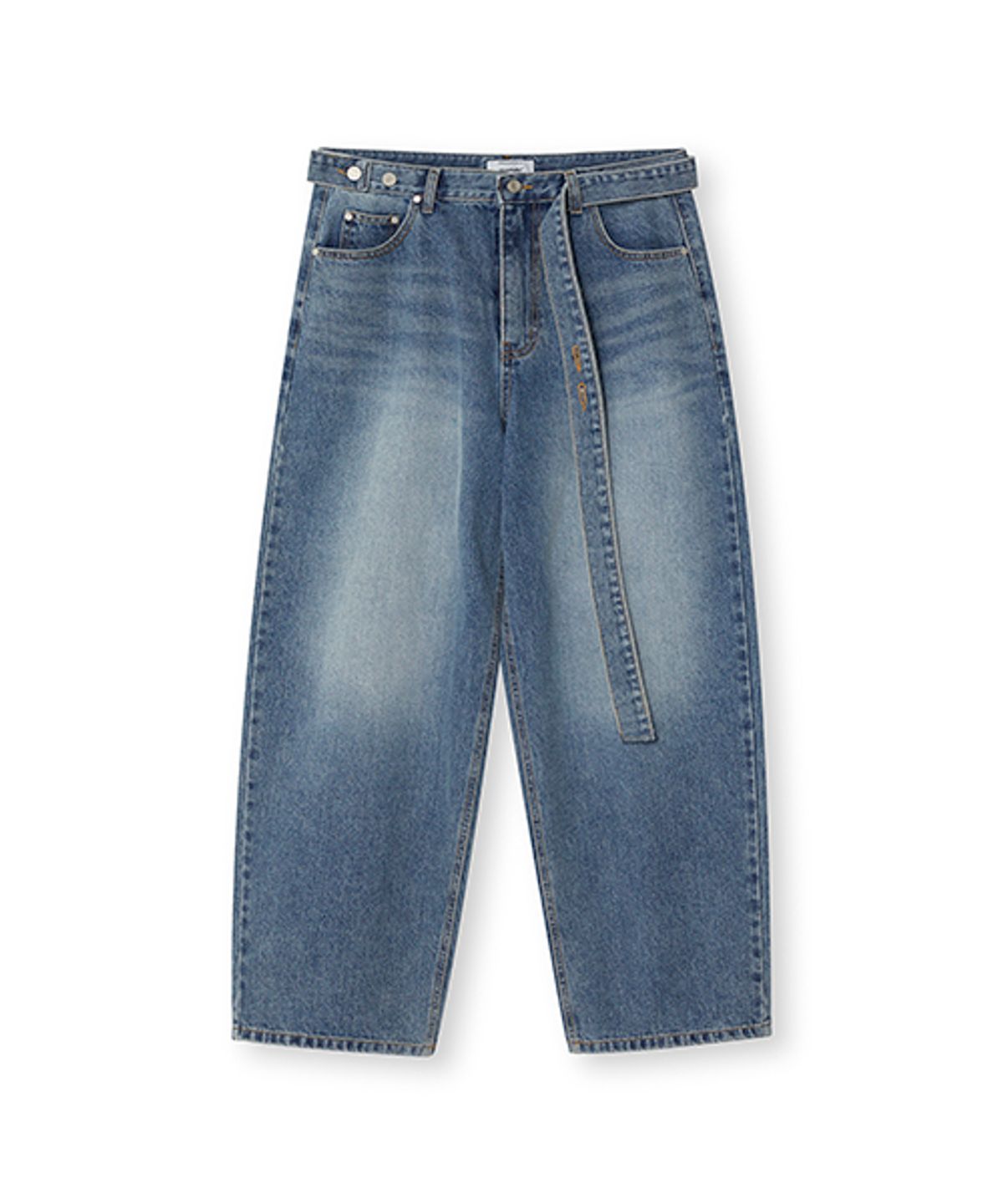 비바스튜디오(VIVASTUDIO) BELTED WIDE DENIM PANTS [BLUE]