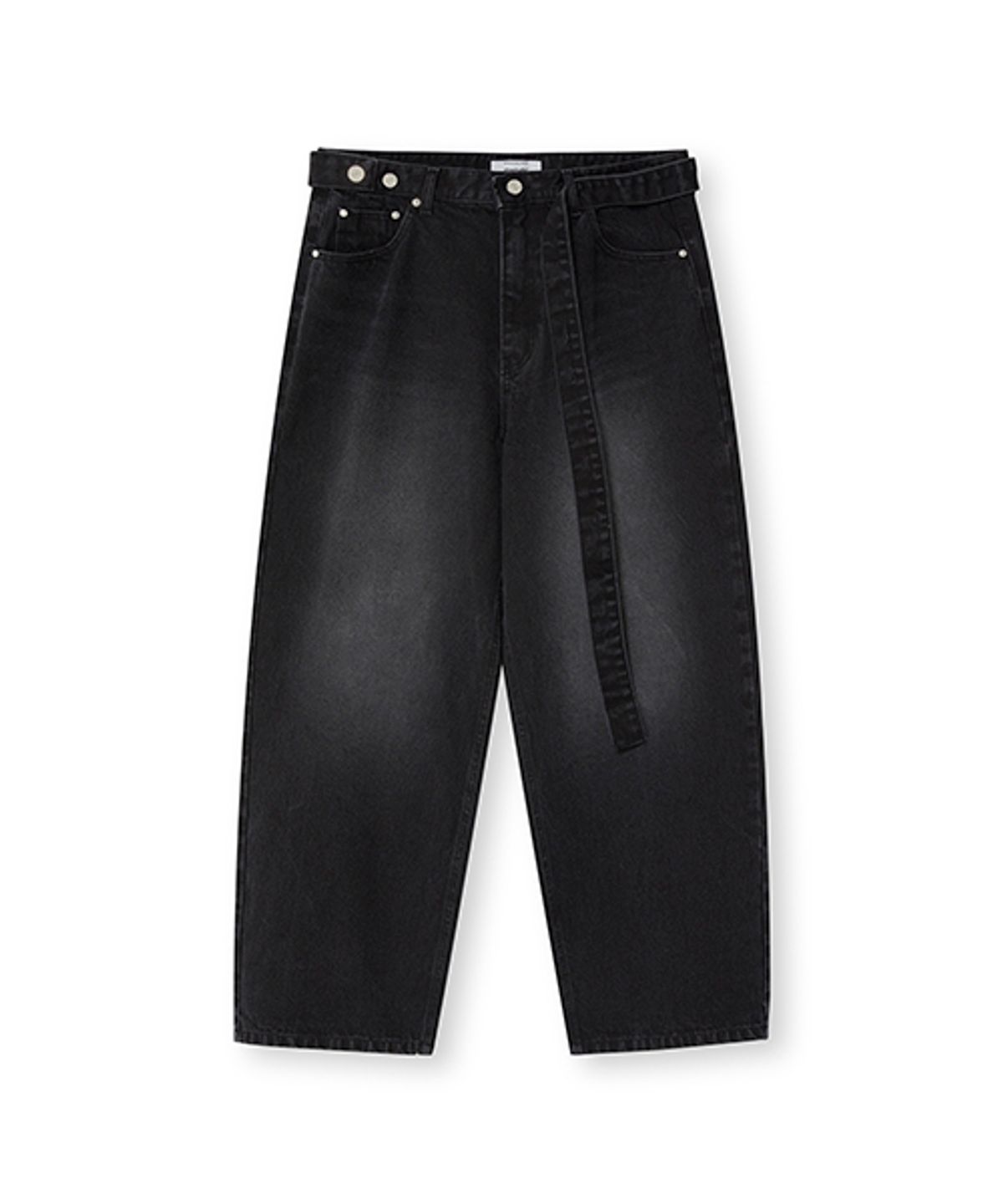 비바스튜디오(VIVASTUDIO) BELTED WIDE DENIM PANTS [BLACK]