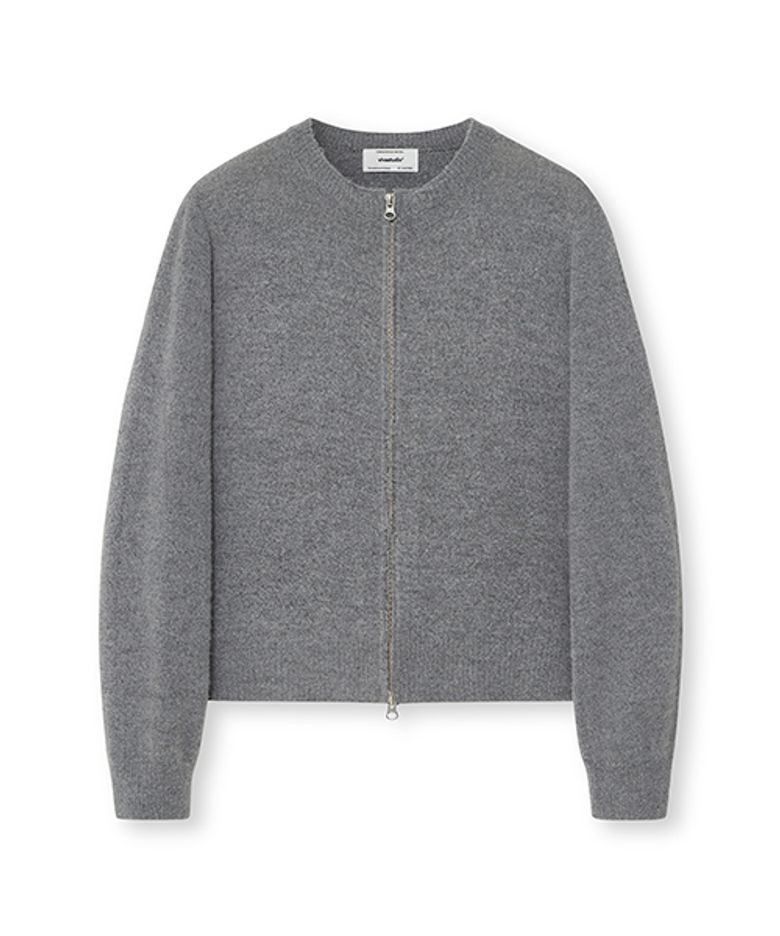 VESPER LOGO KNIT ZIP-UP [MELANGE GRAY]