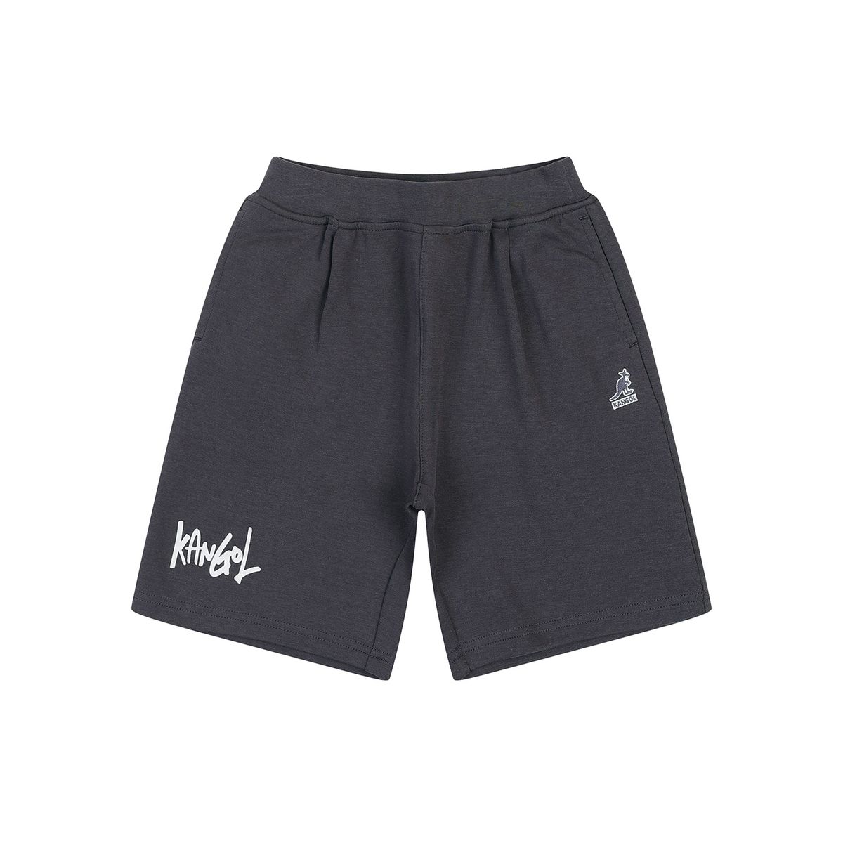 캉골키즈(KANGOL KIDS) 로고 레터링 저지 쇼츠 RA 0202 차콜