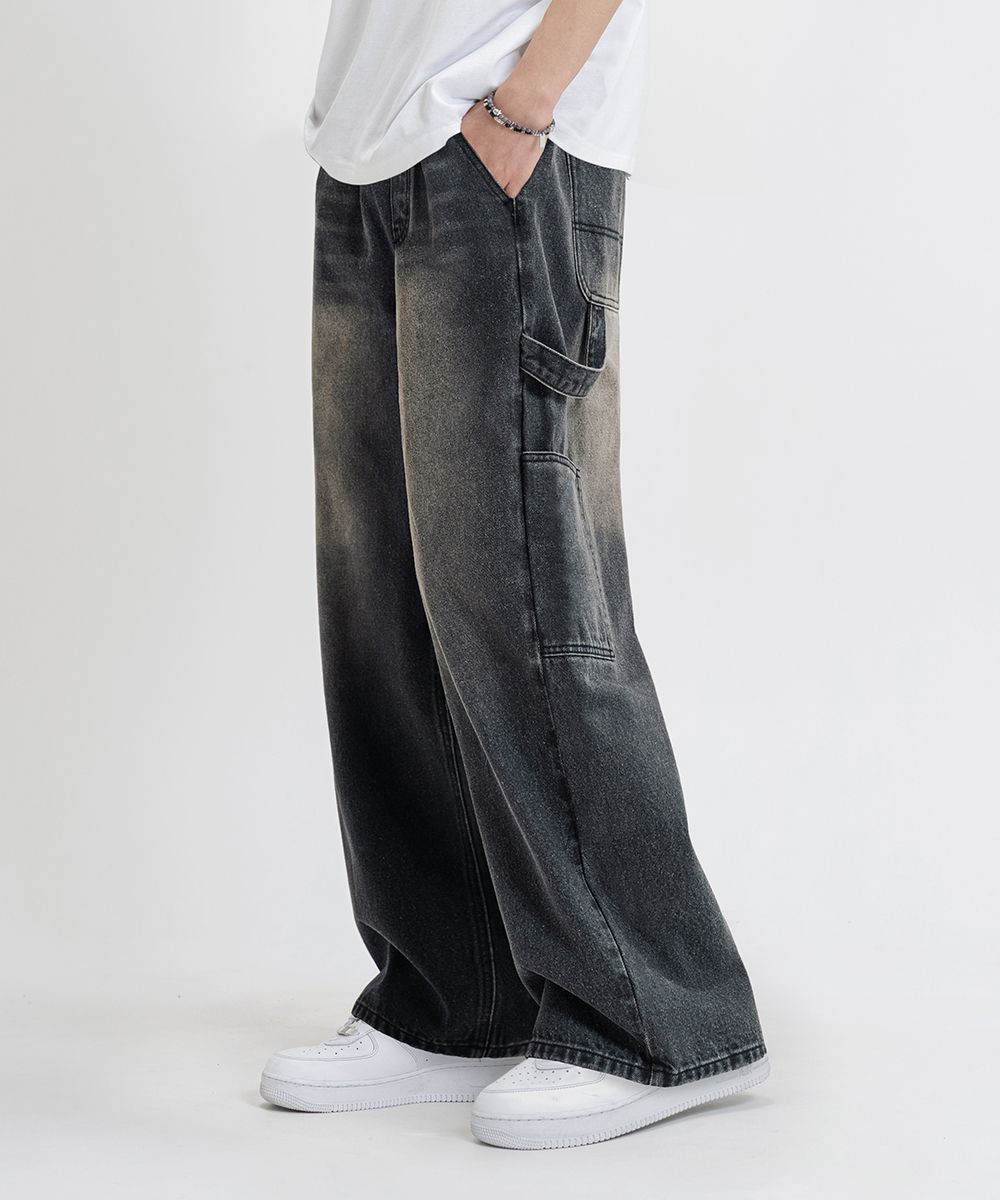 【JEMUT】23SS★ Yellow Washing Wide Denim Pants JEMUT | 제멋 Jemut Yellow Washing Wide Denim Pants Indigo