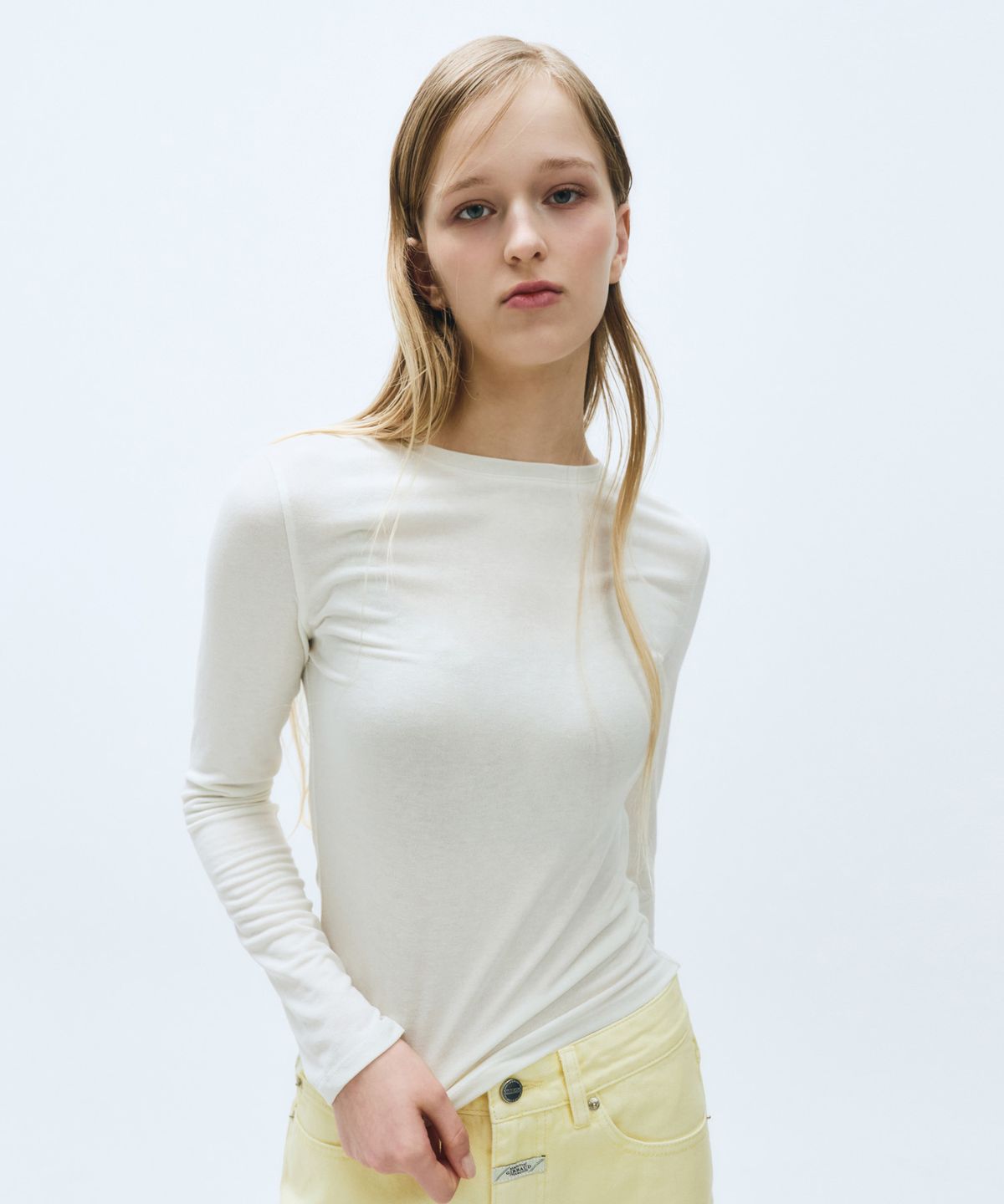 마리떼 프랑소와 저버(MARITHÉ + FRANҪOIS GIRBAUD) W BACK POINT LONG SLEEVE TOP ivory