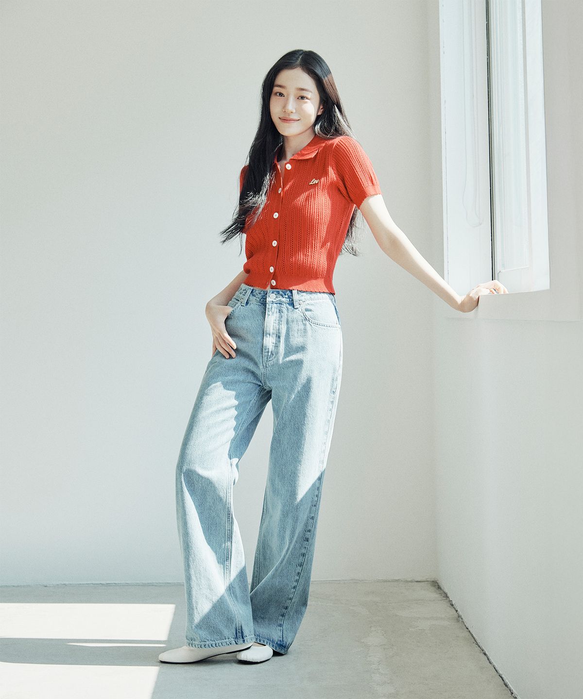리(LEE) 우먼 스트레이트핏 데님 팬츠 인디고 미듐
