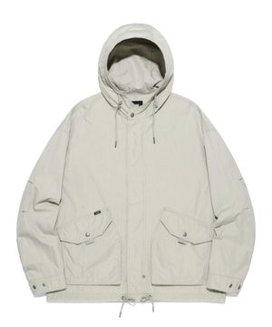 숏 피쉬 테일 후드 점퍼 라이트 그레이