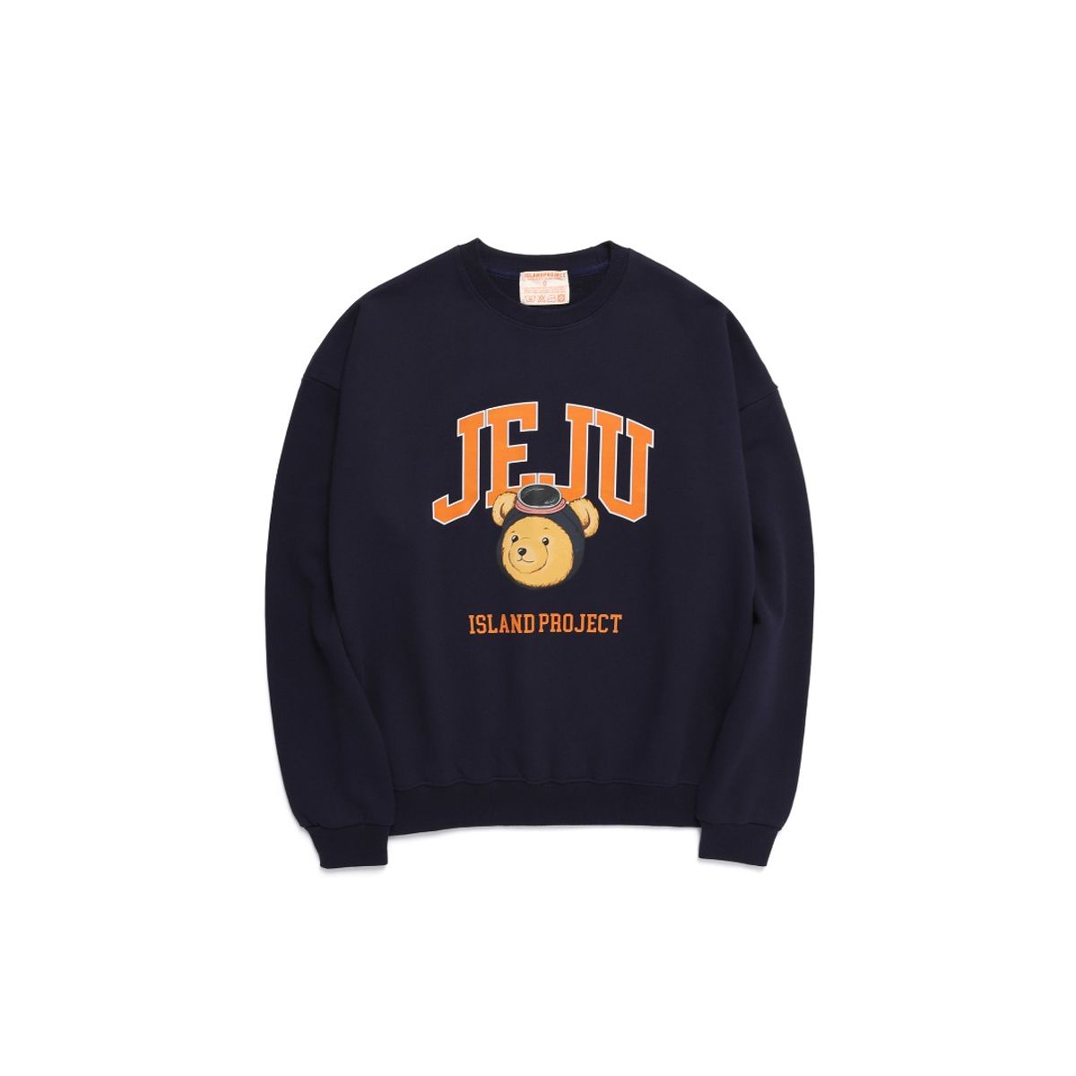 아일랜드 프로젝트(ISLAND PROJECT) Diver Bear Jeju Head Sweatshirt - Navy
