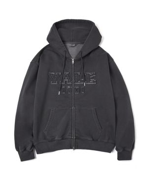 피그먼트 아플리케 후드집업_차콜