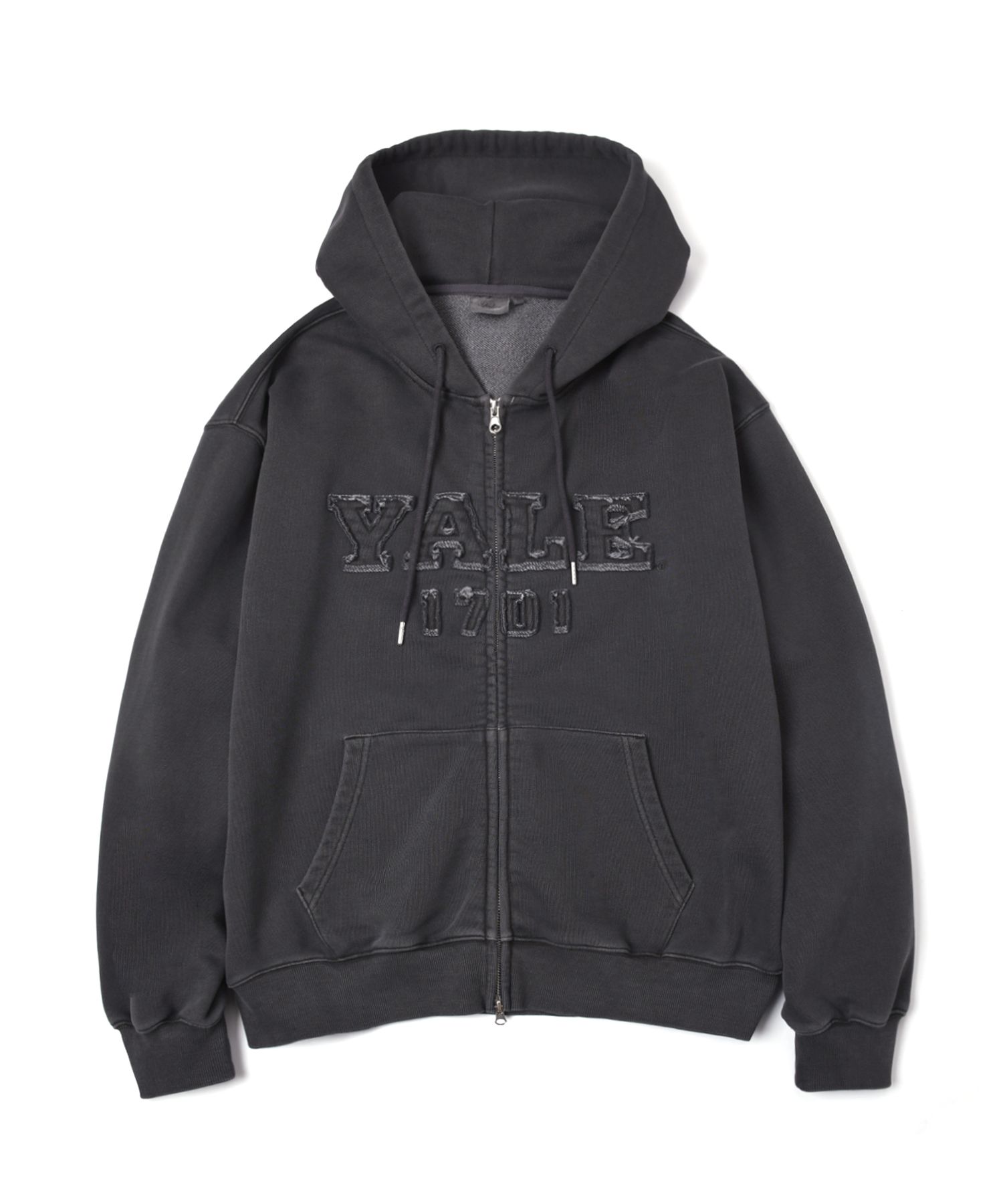 ★YALE ★ PIGMENT APPLIQUE HOOD ZIP-UP MUSINSA | YALE Pigment Applique Hooded Zip-Up_Charcoal