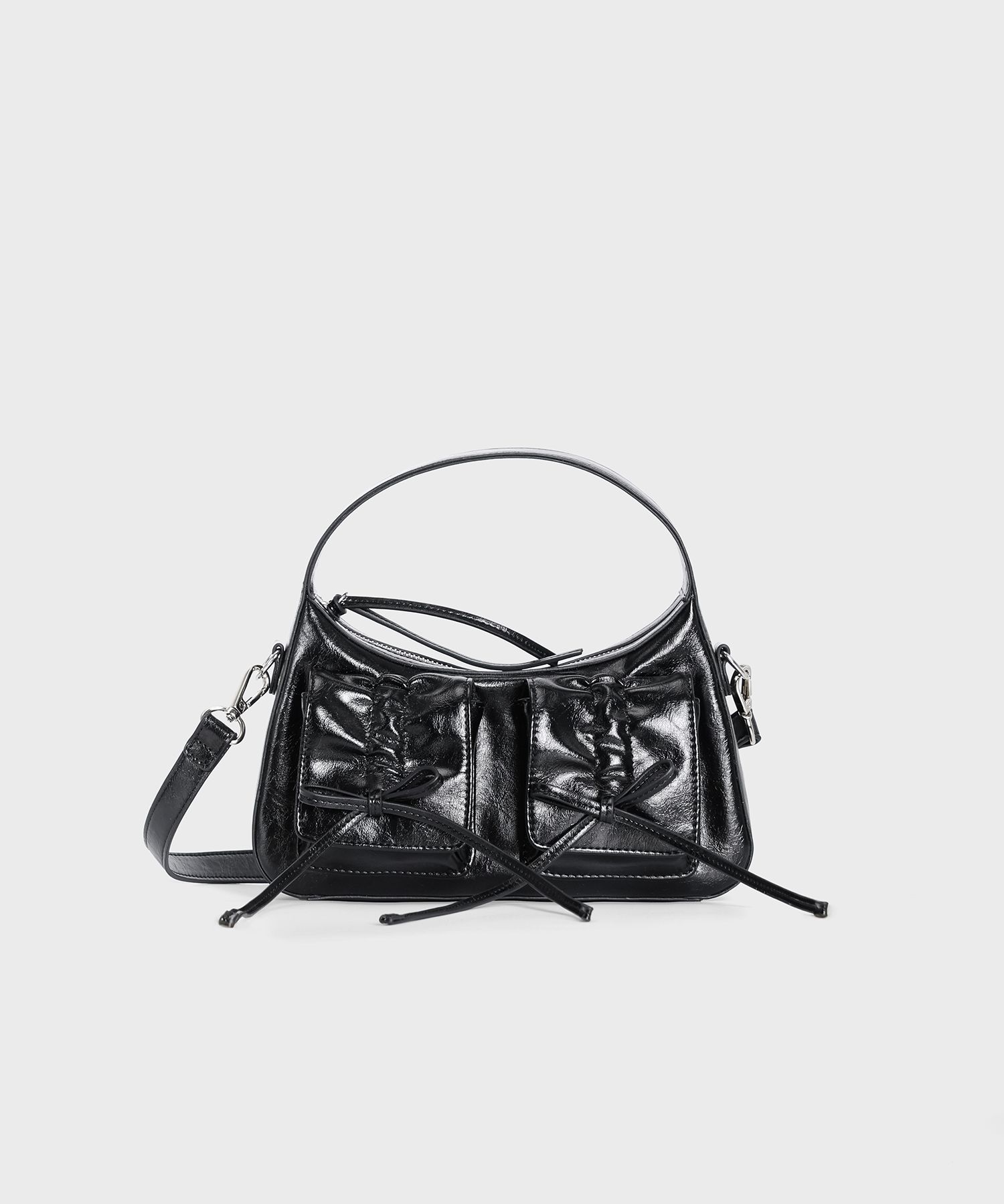 [SAINTPAIN] ★25SS★CRINKLE LEATHER HOBO BAG MUSINSA | SAINTPAIN SP Crinkle Leather Hobo Bag Black