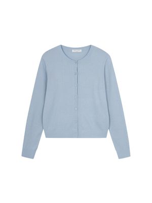 여성) 플레인 라운드넥 긴팔 가디건_PHF2EC2310