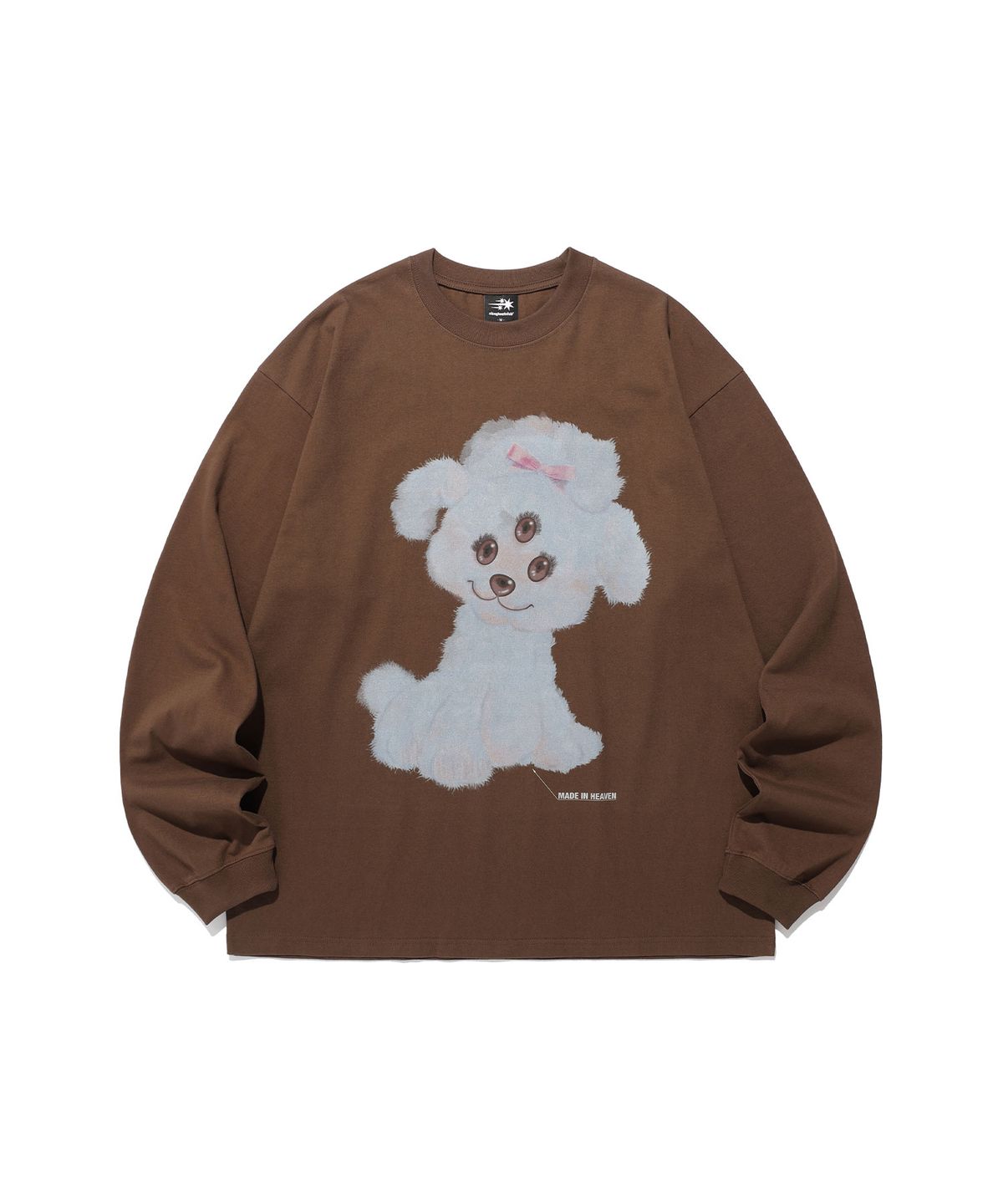 나이스고스트클럽(NICEGHOSTCLUB) 3EYES DOG BIG BIG L/S TEE_BROWN(NG2FSUT551A)