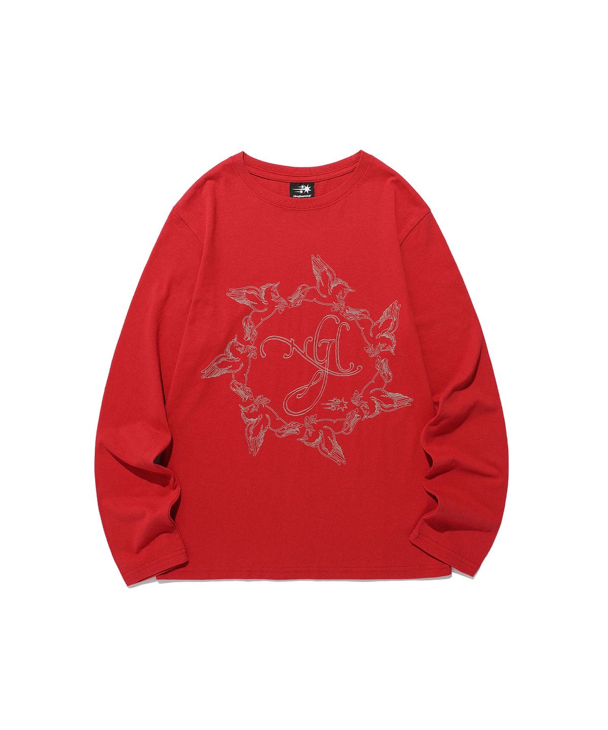 나이스고스트클럽(NICEGHOSTCLUB) UNICORN CIRCLE SLIM L/S TEE_RED(NG2FSUT552A)