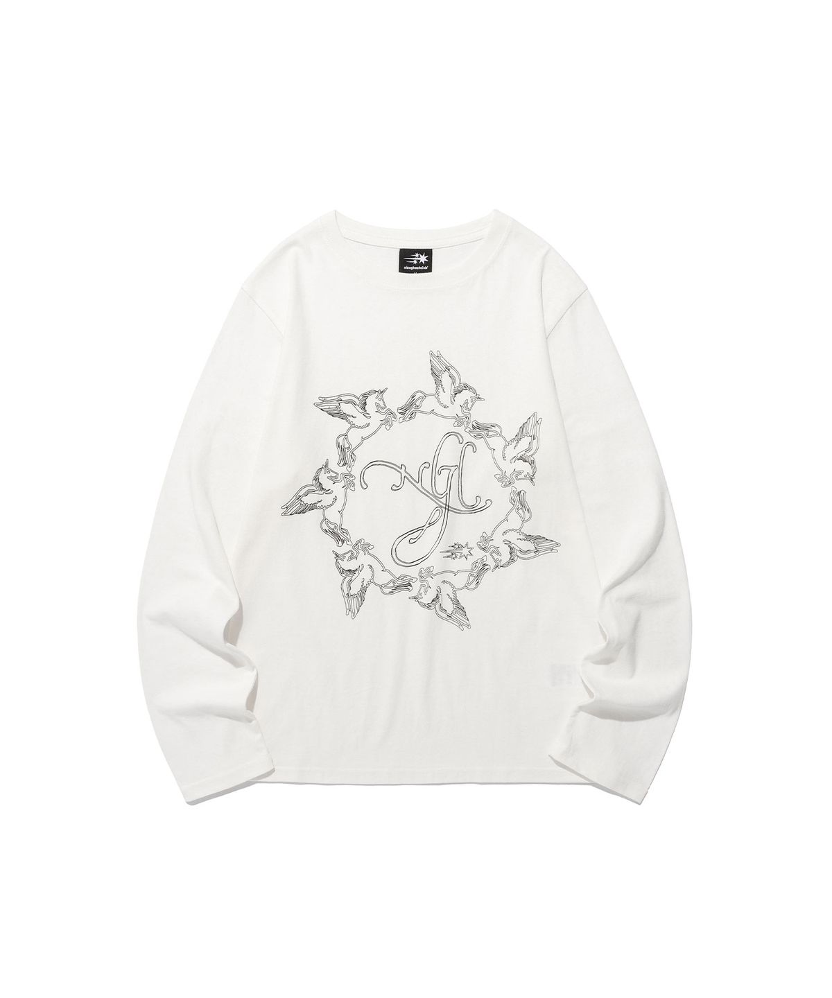 나이스고스트클럽(NICEGHOSTCLUB) UNICORN CIRCLE SLIM L/S TEE_WHITE(NG2FSUT552A)
