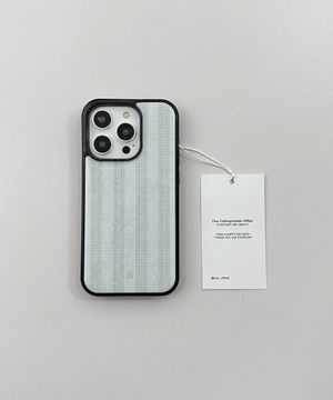 [아이폰17][+맥세이프][+갤럭시S26]Snow stripe knit 에폭시 블랙 범퍼 케이스