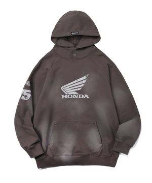 Honda Damage Washing Hoodie_Charcoal