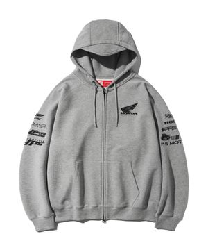 Honda Racing Hoodie Cap Zip-up_Gray