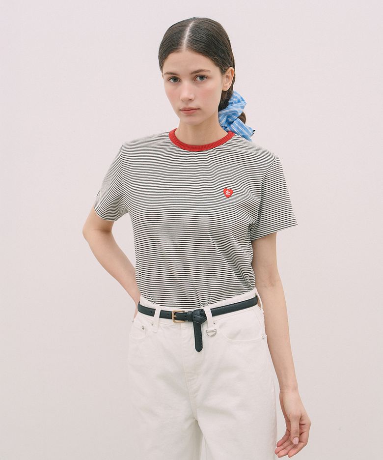 LOV PATCH RIBBED  T-SHIRT