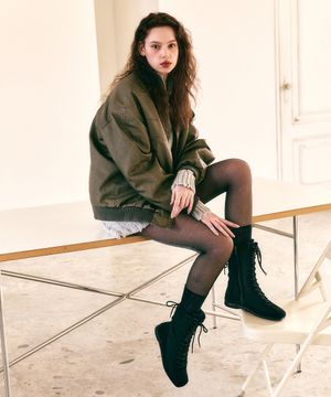 스웨이 백 리본 복싱 스니커즈 2color