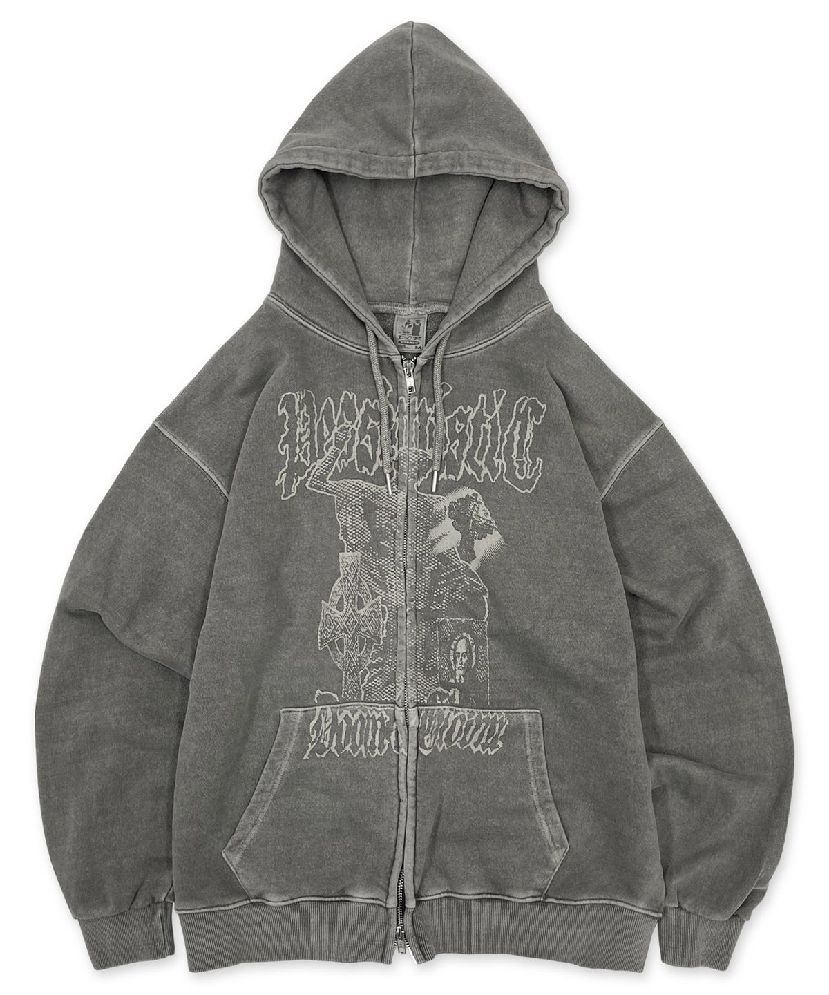 디파이클럽로버스(DEFYCLUBROBBERS) Doom and Gloom Hoodie Zip-Up (Pigment Charcoal)