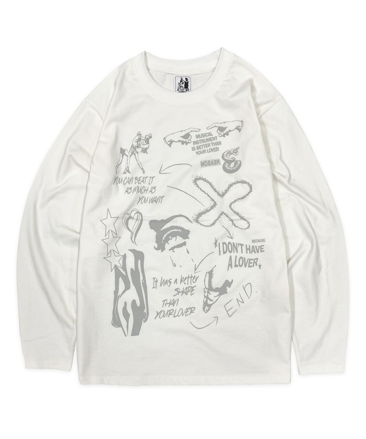 디파이클럽로버스(DEFYCLUBROBBERS) 3 Reason Long Sleeves (White Gray)