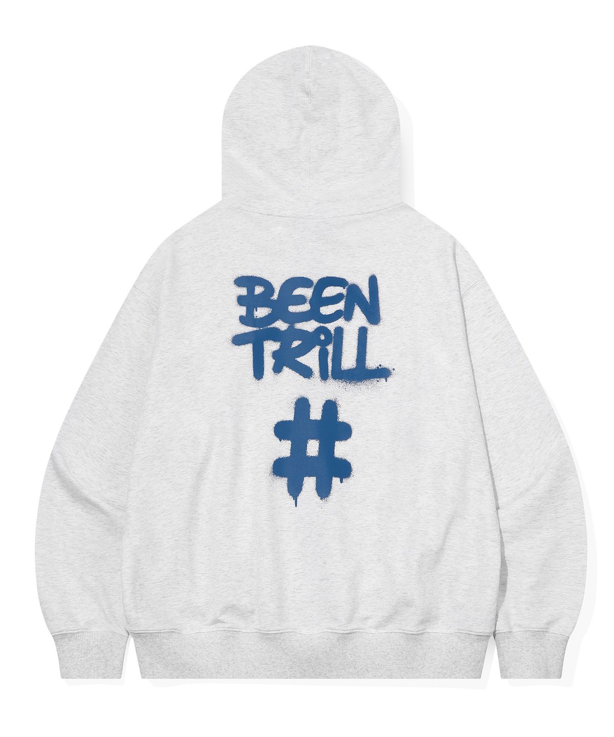 빈트릴(BEENTRILL) 스프레이 해시태그 후드 집업(아이스 그레이)